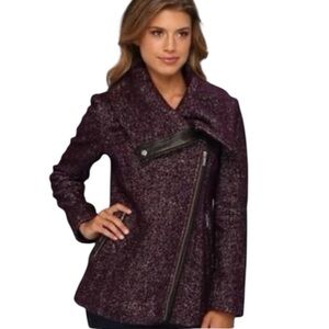 Cole Haan Signature Asymmetrical Wool Blend Coat Size 12
